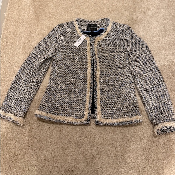 J. Crew Braided Trim Jacket in Speckled Tweed 4 NWT - Picture 3 of 5